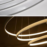 Modern 3 Ring Interweaved Circle LED Pendant Chandelier Adjustable Acrylic Hanging Light Fixture