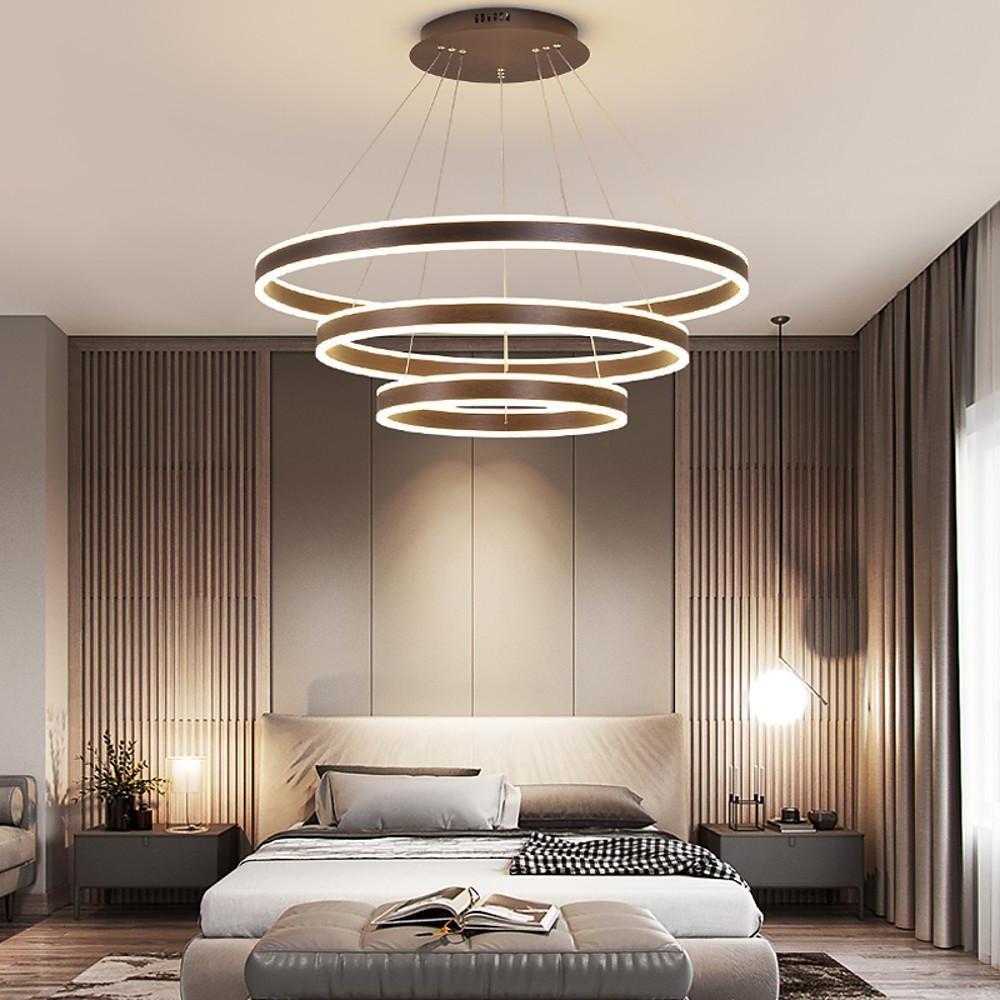 Modern 3 Ring Interweaved LED Chandelier Adjustable Circle Pendant Light for Living Dining Room