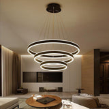 Modern 3 Ring Interweaved LED Chandelier Adjustable Circle Pendant Light for Living Dining Room