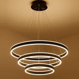 Modern 3 Ring Interweaved LED Chandelier Adjustable Circle Pendant Light for Living Dining Room