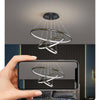 Modern 3 Ring LED Chandelier Adjustable Gold and Black Pendant Ceiling Light