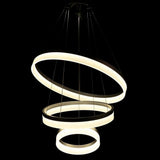 Modern 3 Ring LED Chandelier Dimmable Adjustable Gradated Pendant Ceiling Light Fixture