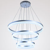 Modern 3 Ring LED Chandelier Dimmable Adjustable Gradated Pendant Ceiling Light Fixture