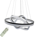 Modern 3 Ring LED Chandelier Dimmable Adjustable Gradated Pendant Ceiling Light Fixture