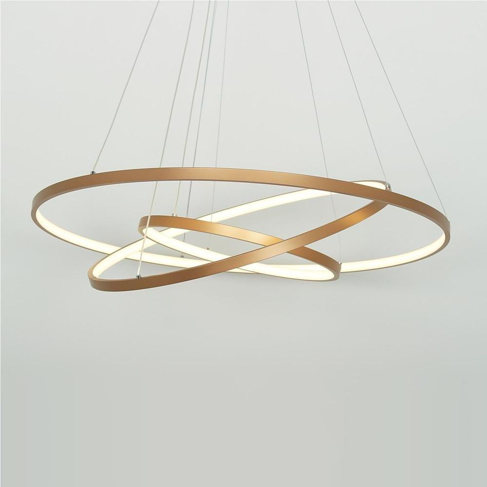 Modern 3 Ring LED Chandelier Dimmable Adjustable Pendant Ceiling Light Fixture