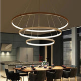 Modern 3 Ring LED Chandelier Dimmable Adjustable Pendant Ceiling Light Fixture