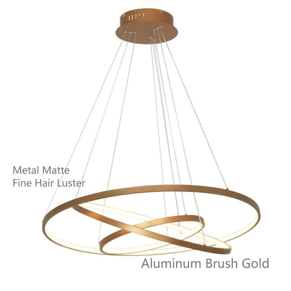 Modern 3 Ring LED Chandelier Dimmable Adjustable Pendant Ceiling Light Fixture