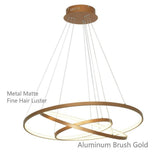 Modern 3 Ring LED Chandelier Dimmable Adjustable Pendant Ceiling Light Fixture