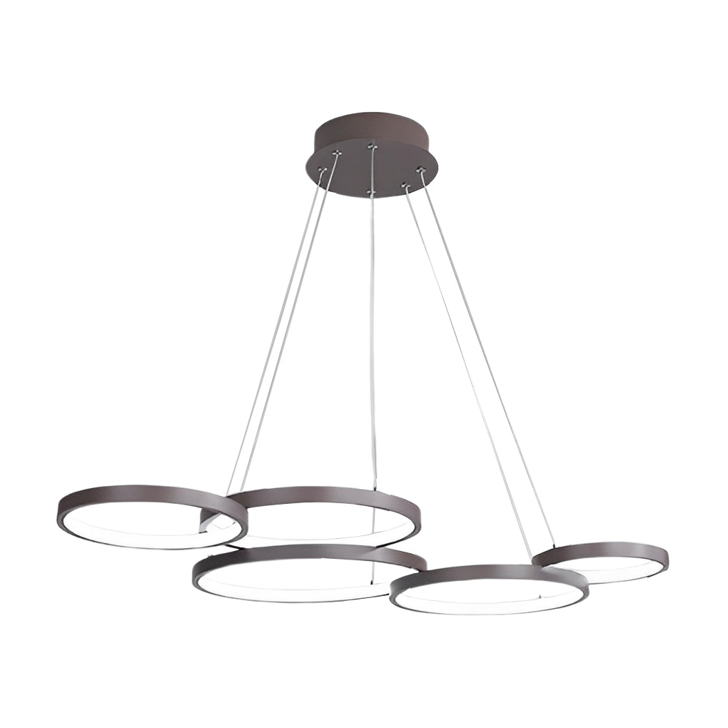 Modern 3 Ring LED Chandelier Dimmable Ceiling Pendant Light with Remote Control for Dining Room