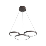 Modern 3 Ring LED Chandelier Dimmable Ceiling Pendant Light with Remote Control for Dining Room