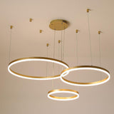 Modern 3 Ring LED Chandelier Dimmable Remote Control Pendant Light for Dining Room