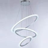Modern 3 Ring LED Chandelier Mid Century Contemporary Acrylic Pendant Light Fixture