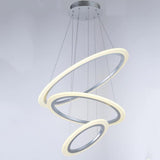 Modern 3 Ring LED Chandelier Mid Century Contemporary Acrylic Pendant Light Fixture