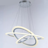Modern 3 Ring LED Chandelier Mid Century Contemporary Acrylic Pendant Light Fixture