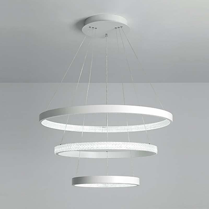 Modern 3 Ring LED Chandelier Round Circular Hanging Ceiling Light for Dining Room