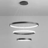 Modern 3 Ring LED Chandelier Round Circular Hanging Ceiling Light for Dining Room