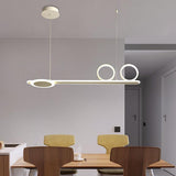 Modern 3 Ring Linear LED Pendant Light Dimmable Chandelier Adjustable Hanging Lamp for Dining Room