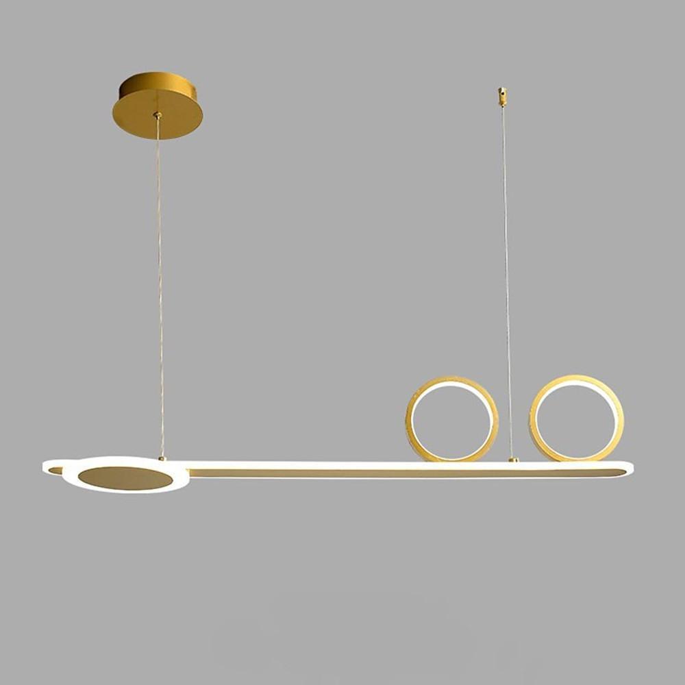 Modern 3 Ring Linear LED Pendant Light Dimmable Chandelier Adjustable Hanging Lamp for Dining Room