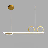 Modern 3 Ring Linear LED Pendant Light Dimmable Chandelier Adjustable Hanging Lamp for Dining Room