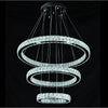 Modern 3 Tier Crystal Circle LED Chandelier Adjustable Metal Pendant Ceiling Lighting