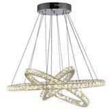 Modern 3 Tier Interwoven Geometrical Circle Crystal Chandelier LED Ceiling Light for Living Room