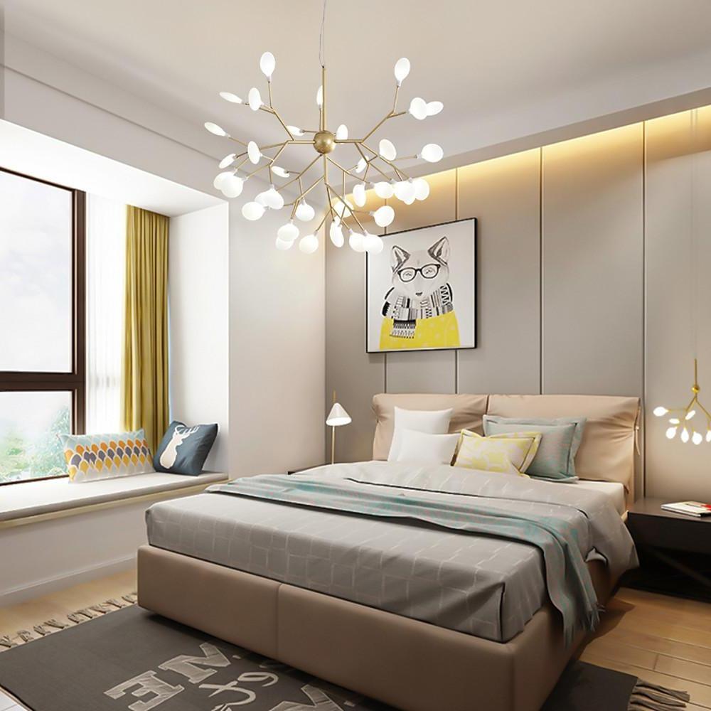 Modern 31 Inch 36 Light LED Chandelier Gold Nordic Pendant Ceiling Fixture for Dining Living Room