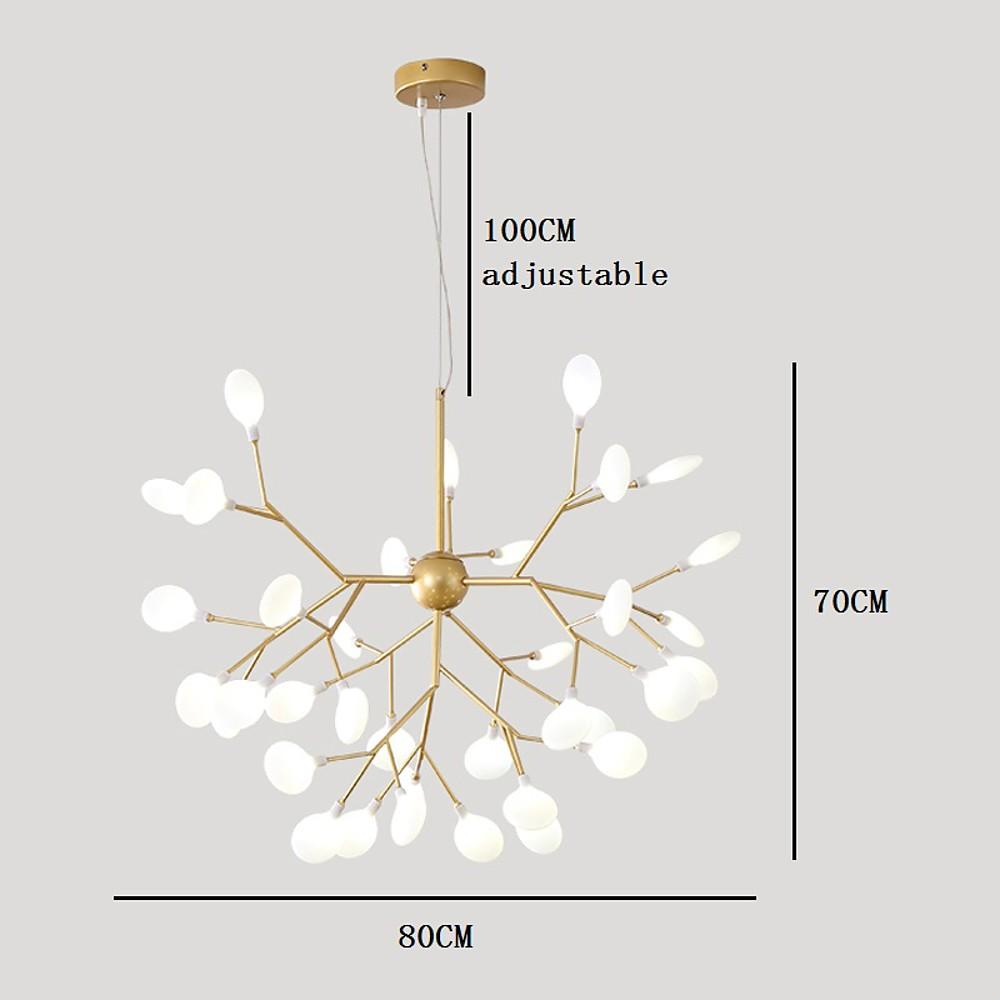 Modern 31 Inch 36 Light LED Chandelier Gold Nordic Pendant Ceiling Fixture for Dining Living Room