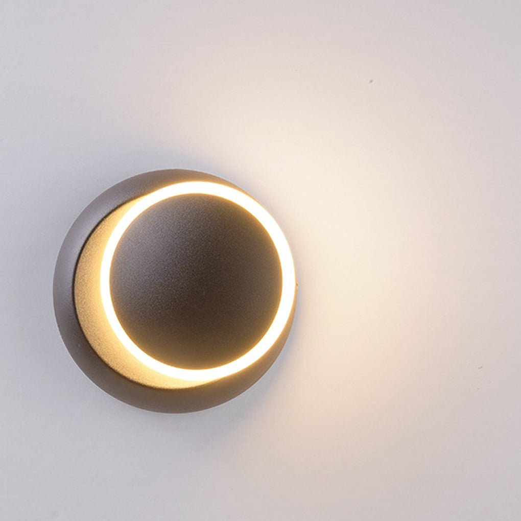 Modern 360 Degree Rotatable LED Wall Sconce Round Minimalist Aluminum Wall Lamp for Bedroom Living Room