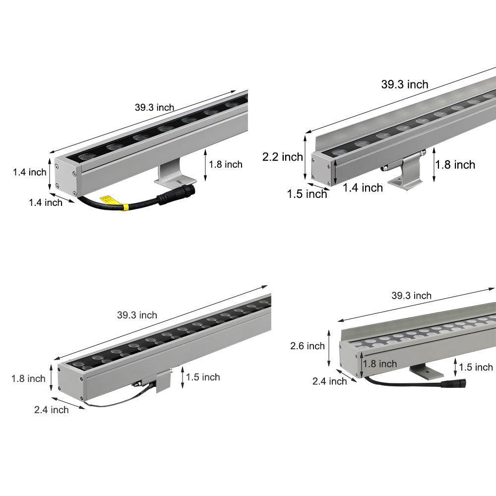 Modern 39.3 Inch 24V Linear LED Wall Washer for Outdoor Facade and Landscape Lighting