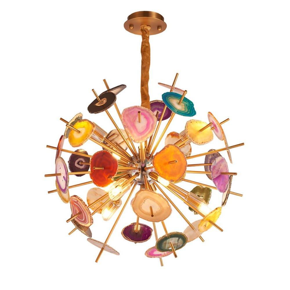 Modern 3D Effect Colorful Globe LED Chandelier Elegant Hanging Pendant Lighting Fixture