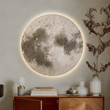 Modern 3D Moon Sandstone LED Wall Art with Voice Control USB Powered Round Light