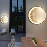 Modern 3D Moon Surface LED Wall Sconce Nordic Crescent Indoor Lighting for Bedroom and Living Room