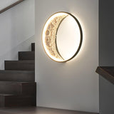 Modern 3D Moon Surface LED Wall Sconce Nordic Crescent Indoor Lighting for Bedroom and Living Room