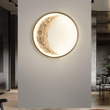 Modern 3D Moon Surface LED Wall Sconce Nordic Crescent Indoor Lighting for Bedroom and Living Room
