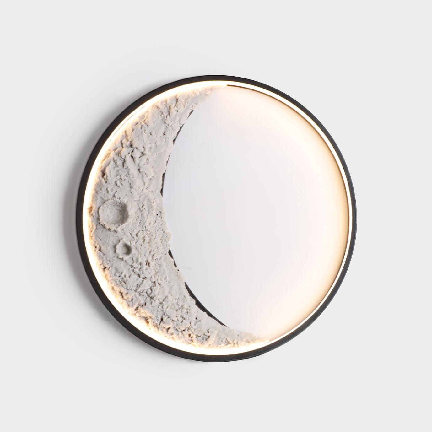 Modern 3D Moon Surface LED Wall Sconce Nordic Crescent Indoor Lighting for Bedroom and Living Room