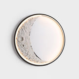Modern 3D Moon Surface LED Wall Sconce Nordic Crescent Indoor Lighting for Bedroom and Living Room