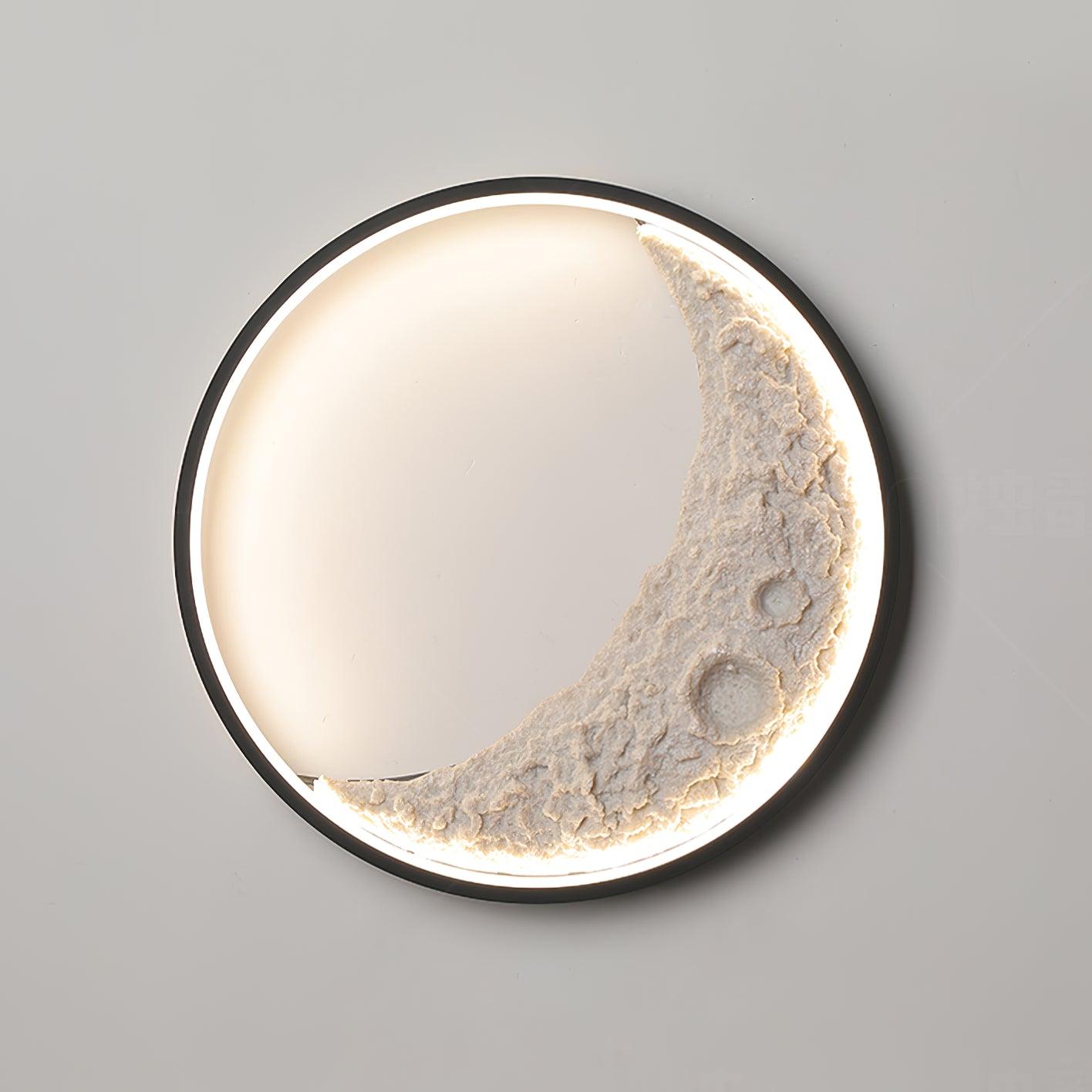 Modern 3D Moon Surface LED Wall Sconce Nordic Crescent Indoor Lighting for Bedroom and Living Room