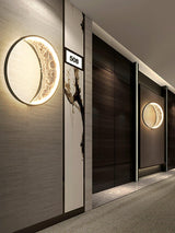 Modern 3D Moon Surface LED Wall Sconce Nordic Crescent Indoor Lighting for Bedroom and Living Room