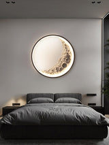 Modern 3D Moon Surface LED Wall Sconce Nordic Crescent Indoor Lighting for Bedroom and Living Room