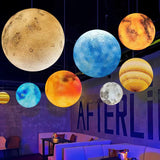 Modern 3D Planet Ball Resin Pendant Light for Celestial Bedroom and Living Room Decor