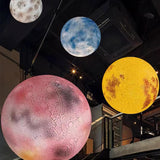 Modern 3D Planet Ball Resin Pendant Light for Celestial Bedroom and Living Room Decor