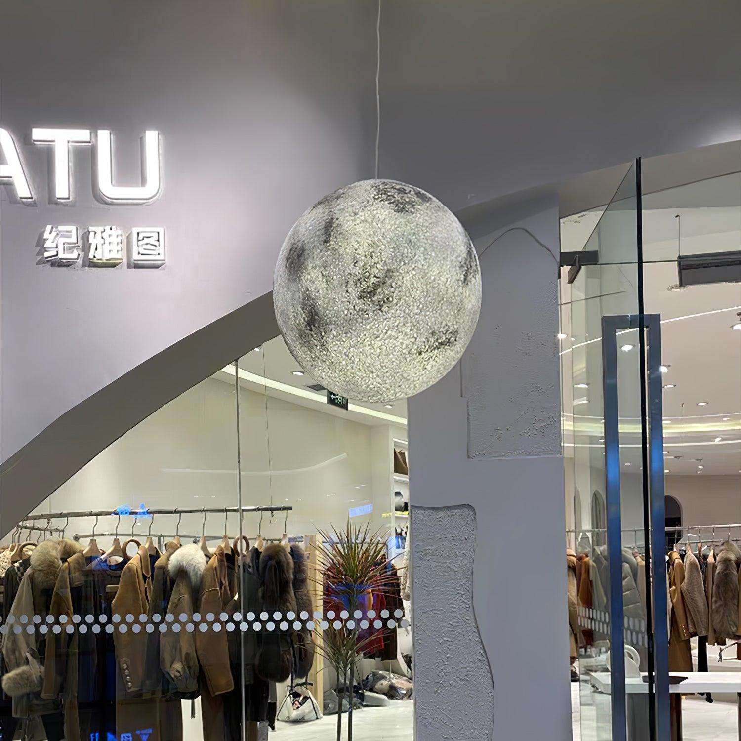 Modern 3D Planet Ball Resin Pendant Light for Celestial Bedroom and Living Room Decor