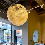 Modern 3D Planet Ball Resin Pendant Light for Celestial Bedroom and Living Room Decor