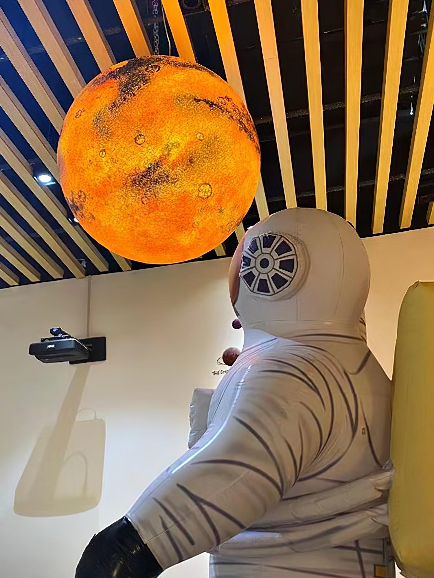 Modern 3D Planet Ball Resin Pendant Light for Celestial Bedroom and Living Room Decor