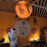 Modern 3D Planet Ball Resin Pendant Light for Celestial Bedroom and Living Room Decor