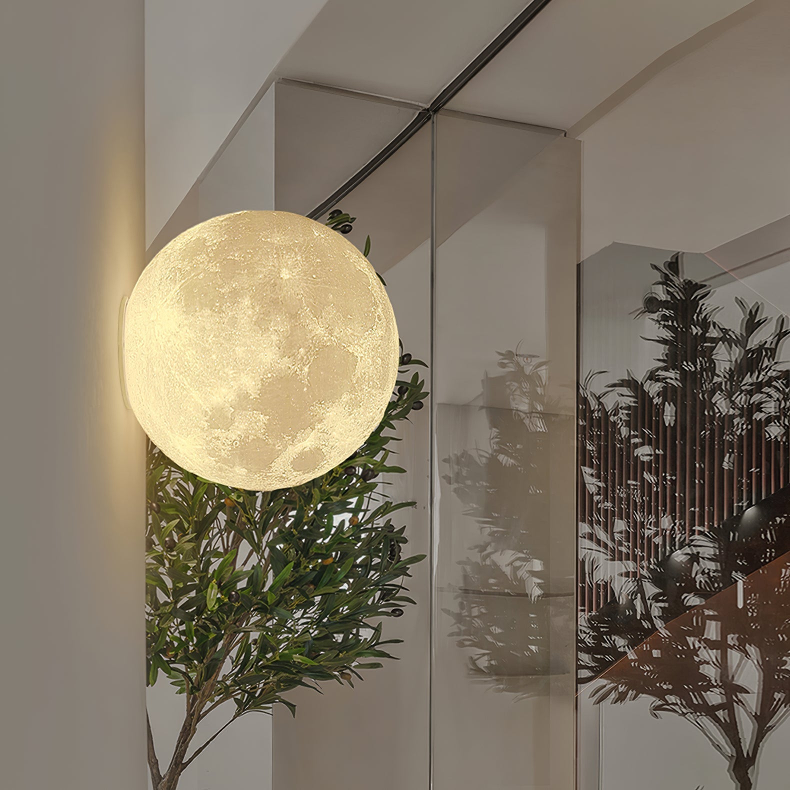 Modern 3D Printed Moon Wall Sconce Celestial LED Indoor Lighting for Bedrooms and Living Rooms