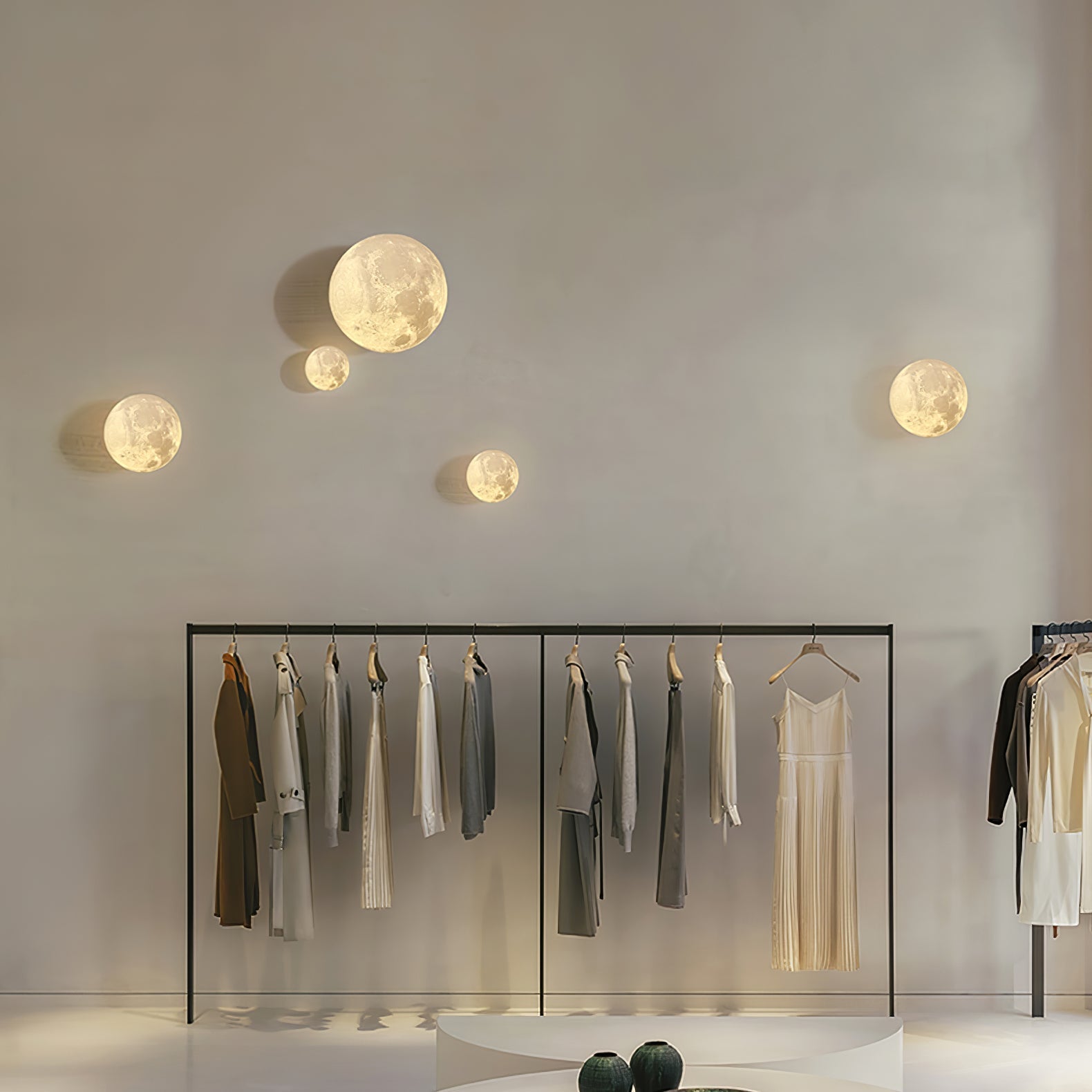 Modern 3D Printed Moon Wall Sconce Celestial LED Indoor Lighting for Bedrooms and Living Rooms
