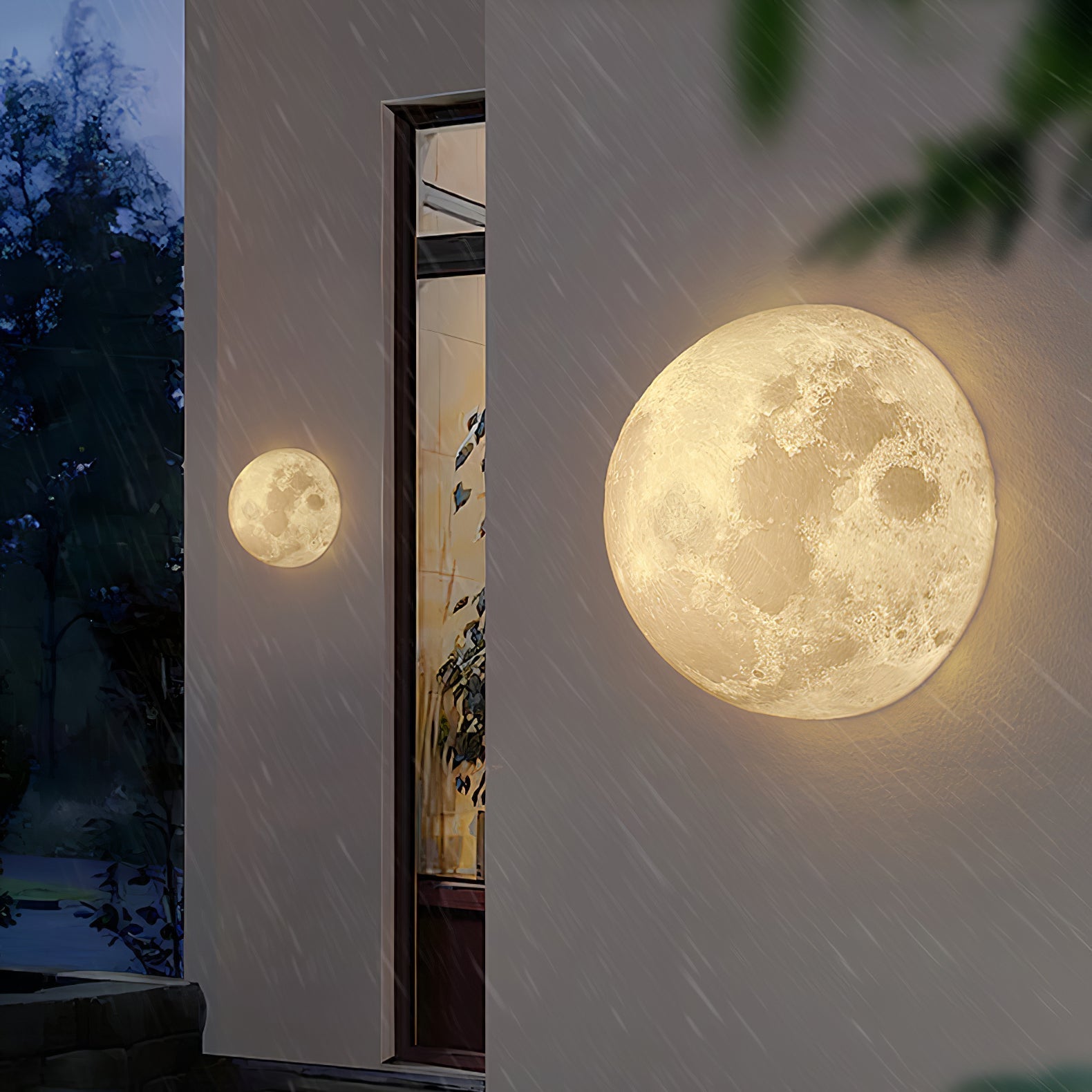 Modern 3D Printed Moon Wall Sconce Celestial LED Indoor Lighting for Bedrooms and Living Rooms