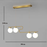 Modern 4 Light Glass Globe Chandelier with Curved Metal Arms for Dining Room Entryway