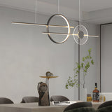 Modern 40 Inch Dimmable Ring Linear LED Island Chandelier Nordic Style Dining Room Pendant Light